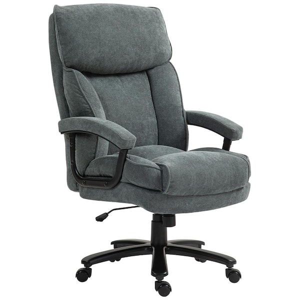 Polyester Office Chair, up to 450 lbs. Executive Home Chair with Adjustable Height, Gray