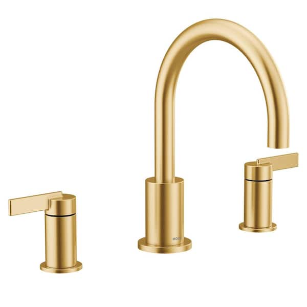 Cia 2-Handle Tub Deck Mount Roman Tub Faucet with Handles in Brushed Gold