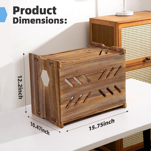 Ahfiwaso Solid Wood Projector Shelf Router Projector Stand Storage