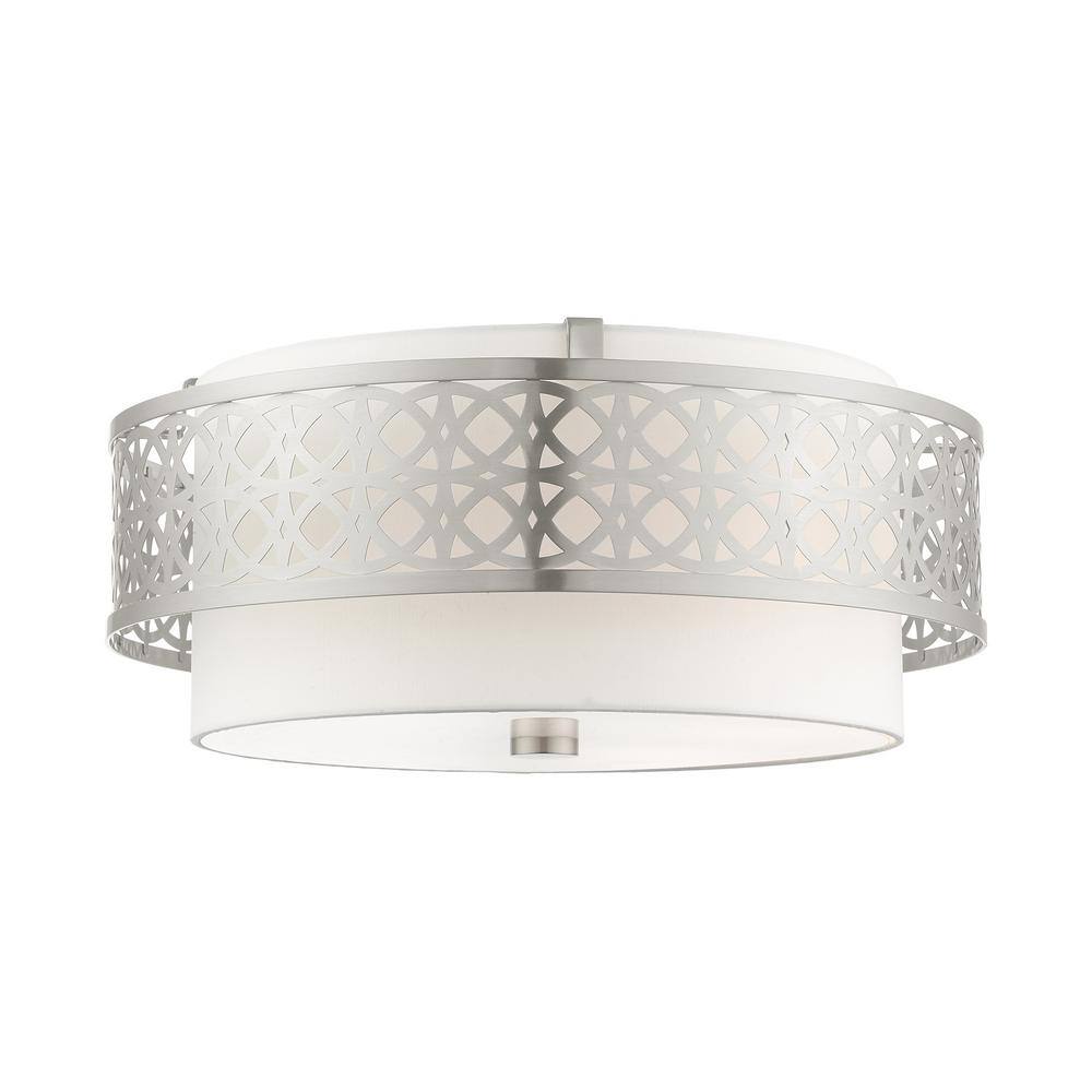 Calinda Brushed Nickel 4-Light Drum Semi-Flush Mount