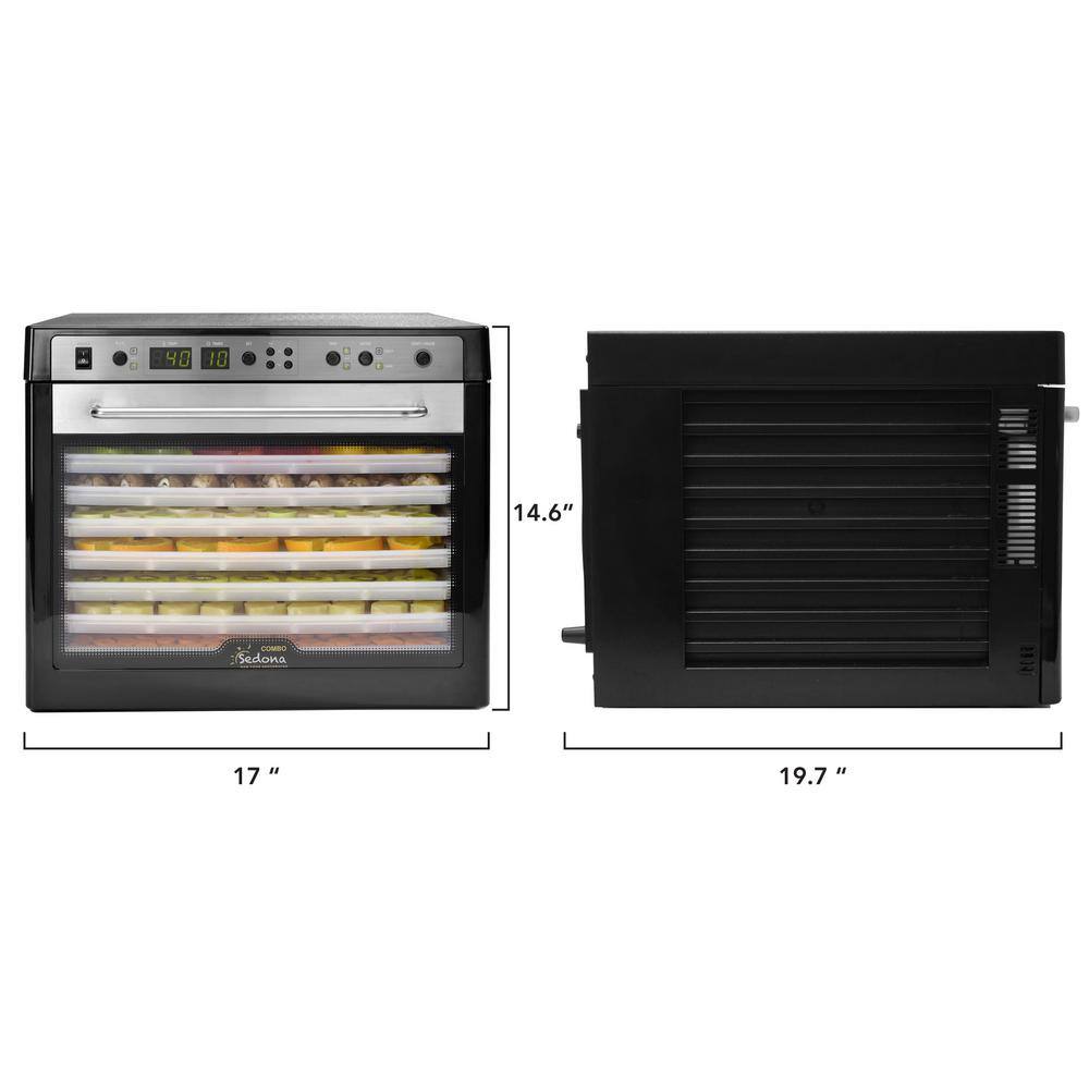 Tribest Sedona Combo Food Dehydrator with BPA-Free Plastic Trays – Black