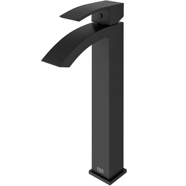 VIGO Duris Single Handle Single-Hole Bathroom Vessel Faucet in Matte Black