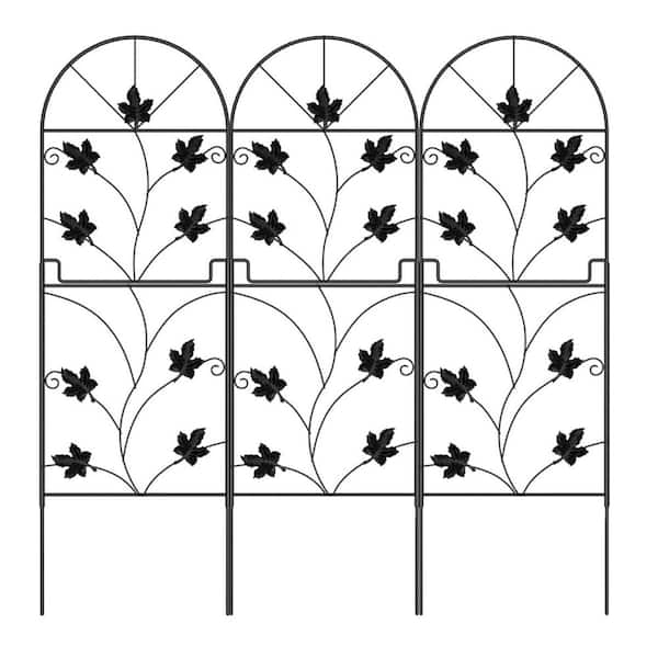 Oyezvary Rustproof Metal Animal Barrier Garden Fence Panels 38. 7 in. High No Dig Fence Patio Border 15 Pack
