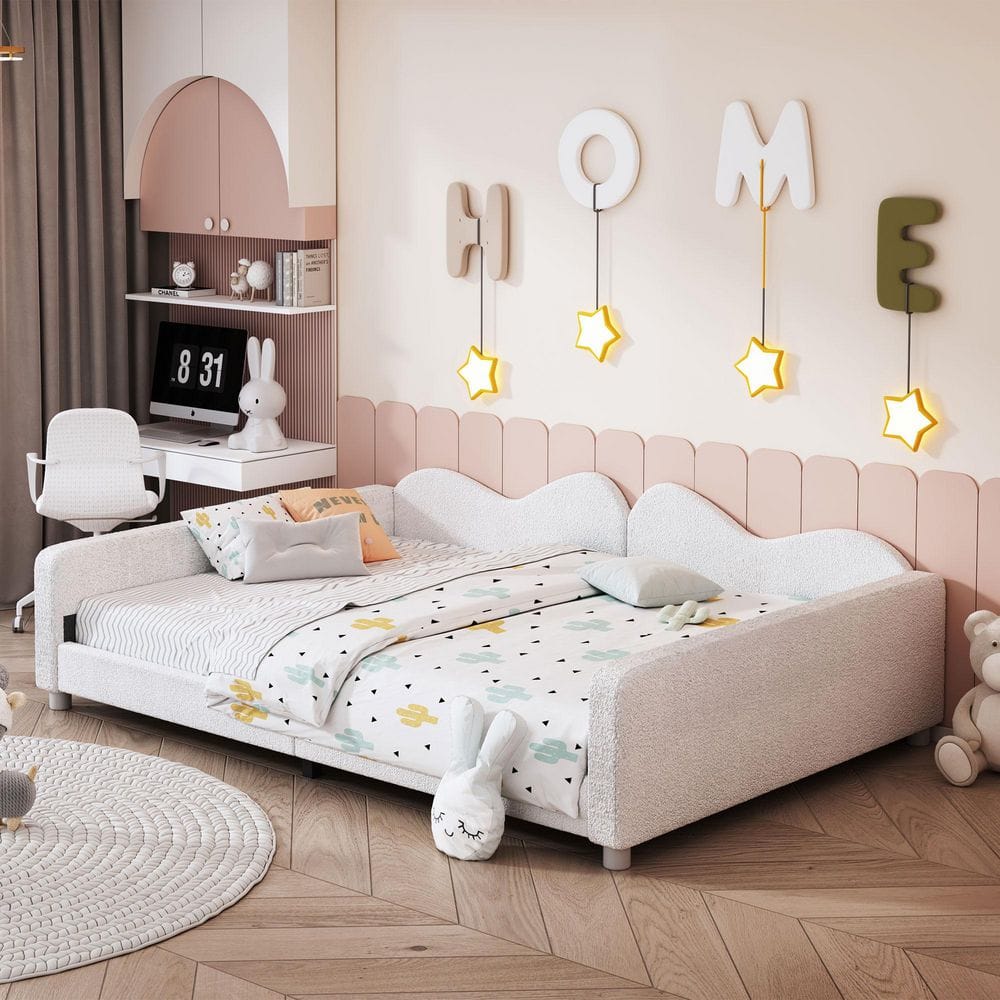 White Full Size Upholstered Daybed with Cloud-Shaped Backrest price history on PriceWatchPro