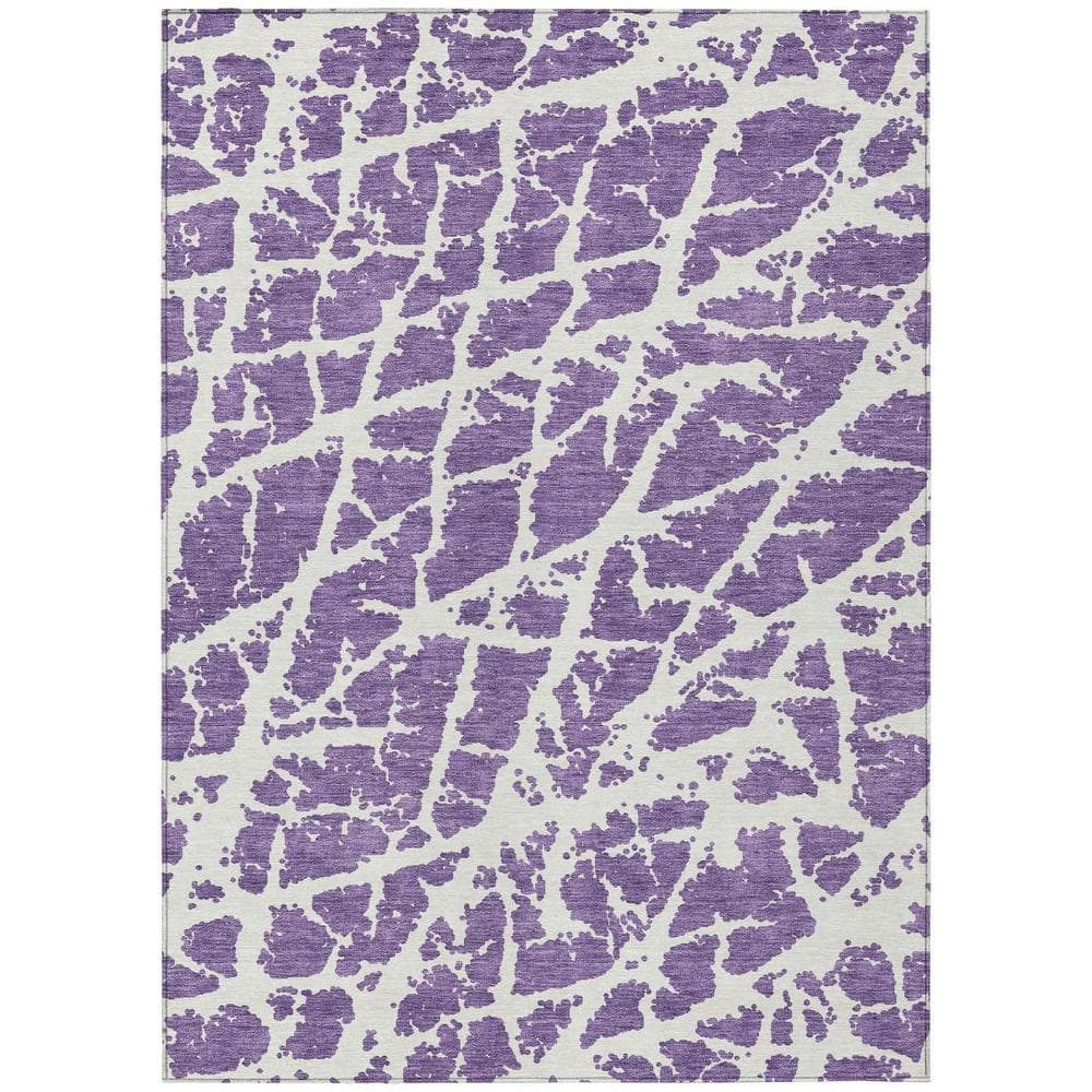 Purple and White 5 ft. x 8 ft. Abstract Indoor / Outdoor Area Rug price history on PriceWatchPro