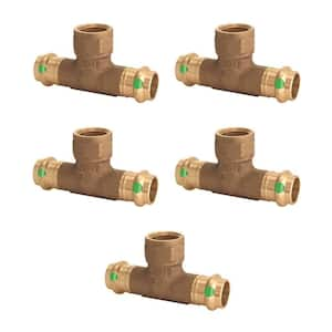 ProPress 1 in. Press x 1 in. Press x 1/2 in. FPT Zero-Lead Bronze Tee (5-Pack)