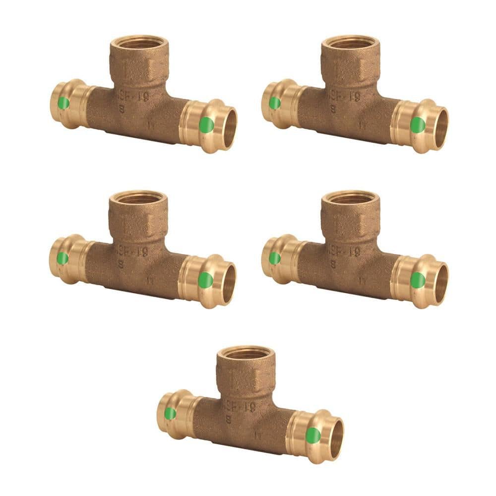 ProPress 1 in. Press x 1 in. Press x 1/2 in. FPT Zero-Lead Bronze Tee (5-Pack) price history on PriceWatchPro
