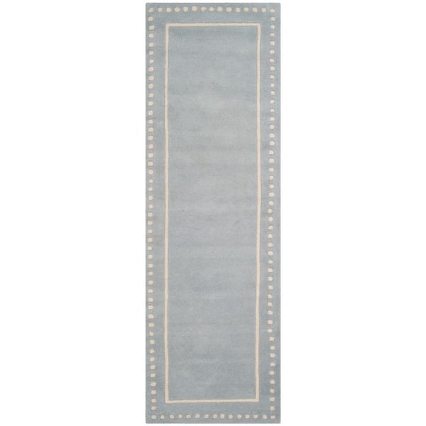 SAFAVIEH Bella Light Blue/Ivory 2 ft. x 7 ft. Border Runner Rug