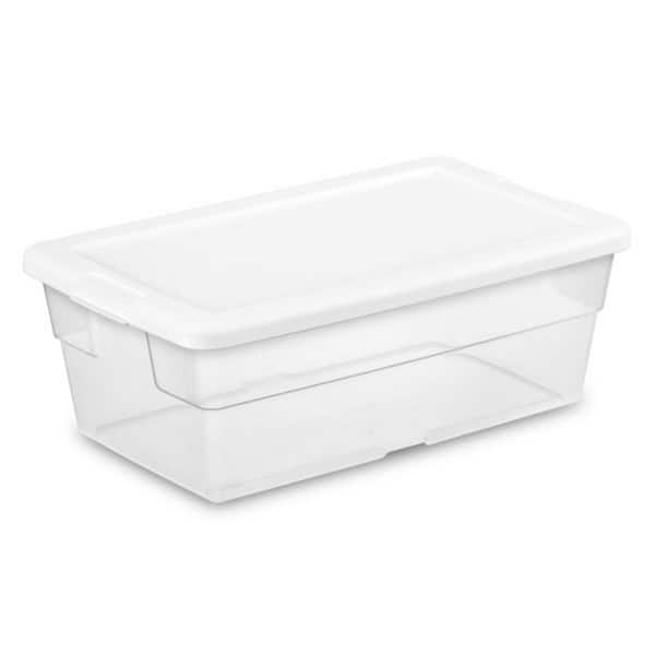 Sterilite 6-Quart Clear Plastic Storage Container Bin w/Snap Close Lid ...