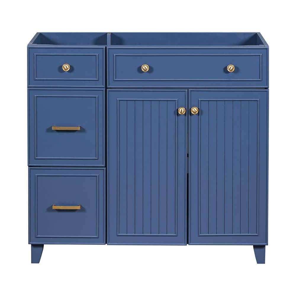 36 in. W x 17.87 in. D x 33.31 in. H Bath Vanity Cabinet without Top in Blue w/2-Drawers, 1 Adjustable Shelf and 2-Doors