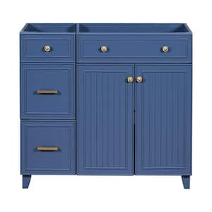 36 in. W x 17.87 in. D x 33.31 in. H Bath Vanity Cabinet without Top in Blue w/2-Drawers, 1 Adjustable Shelf and 2-Doors