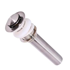 1-5/8 in. Bathroom Faucet Universal One Touch Vessel Vanity Sink Pop Up Drain Stopper Without Overflow, Brushed Nickel