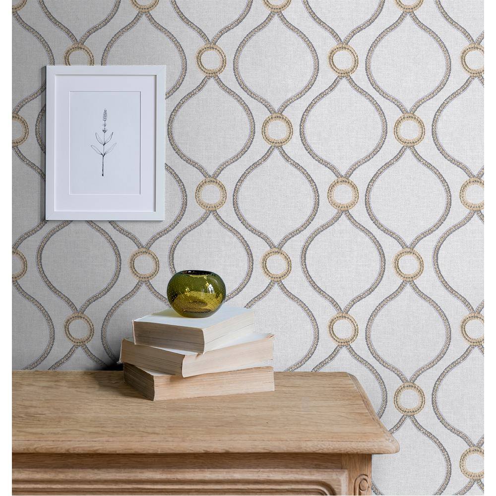 Platinum Geometric Self-Adhesive Vinyl Wallpaper, 20.5" x 216"