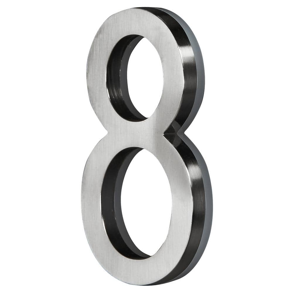 5 in. Satin Nickel LED Backlit House Number 8