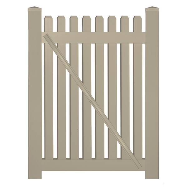 Weatherables Provincetown 5 ft. W x 3 ft. H Khaki Vinyl Picket Fence
