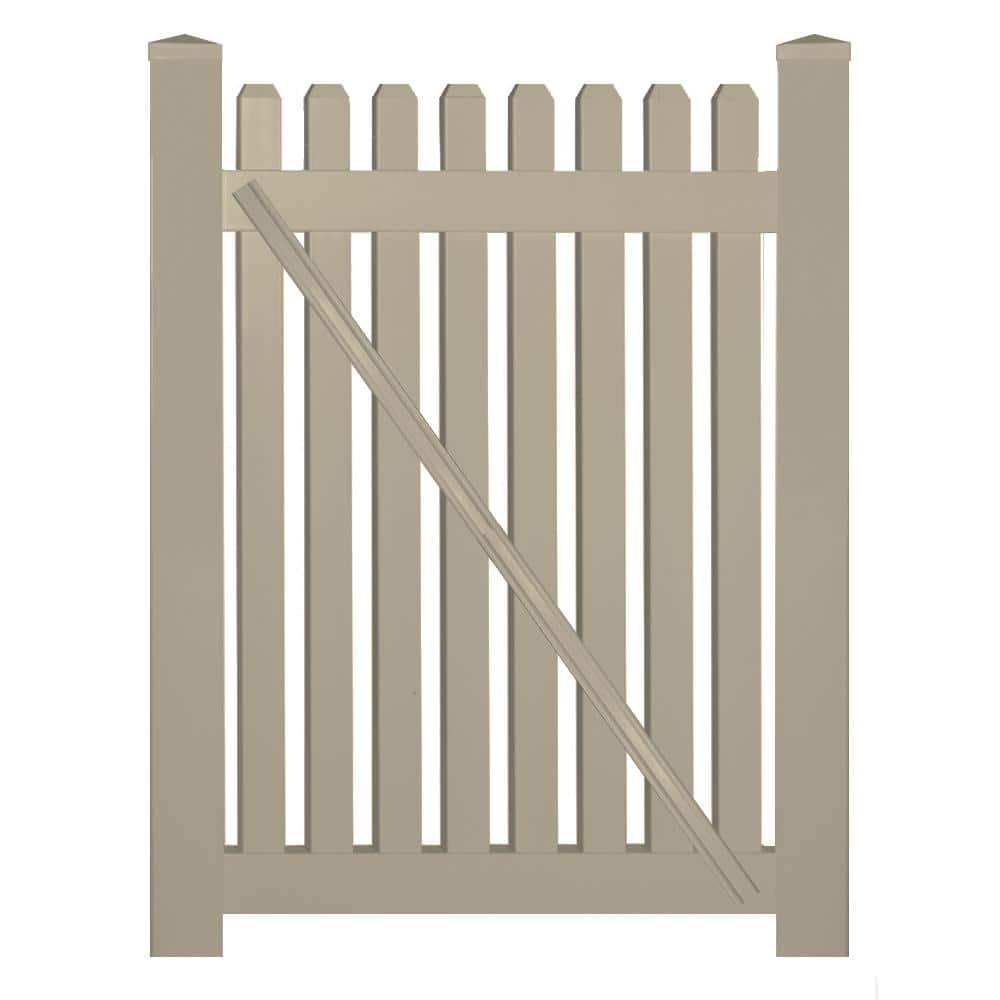 Provincetown 4 ft. W x 4 ft. H Khaki Vinyl Picket Fence Gate Kit price history on PriceWatchPro