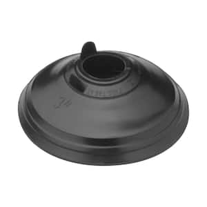 5.75 in. x 5.75 in. PVC Base Vent Adjustable Pipe Flashing with Rubber Collar in Black