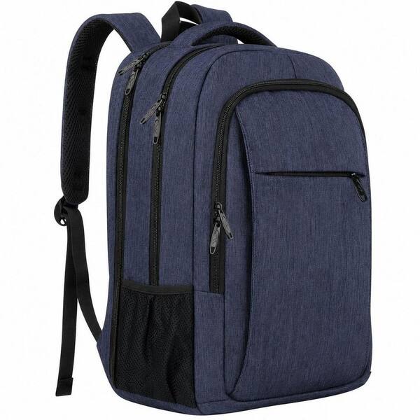 18 in. Blue Business Anti Theft Slim Sturdy Laptops Backpack, Water Resistant College School Computer Bag