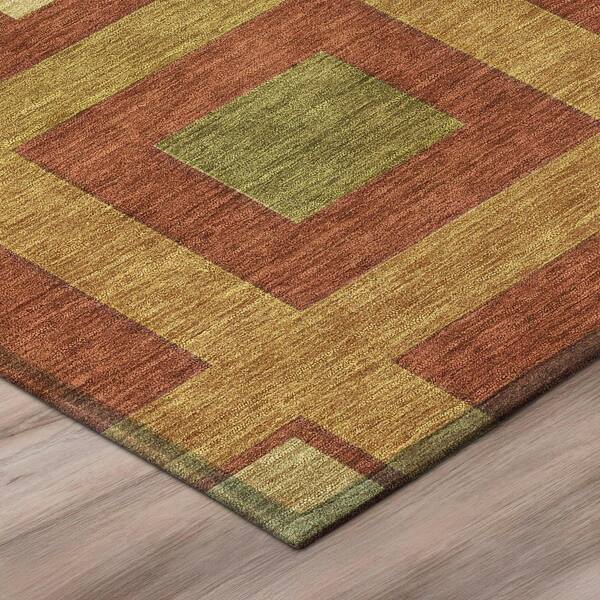 Chantille Machine Washable Indoor/Outdoor Abstract ACN2889 Paprika 10 ft. x 14 ft. Area Rug