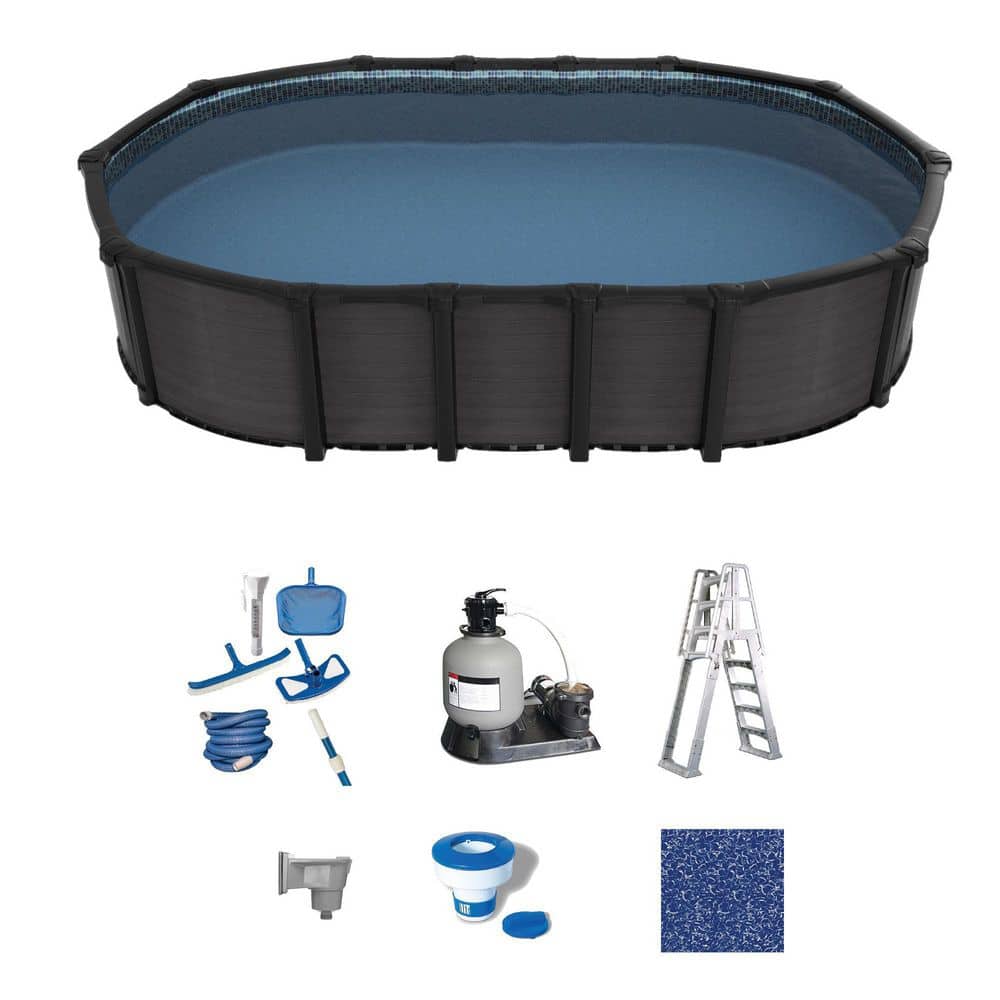 Bimini 18ft. x 33ft. Oval 52 in. Deep Hard Sided Above Ground Standard Pool Package price history on PriceWatchPro