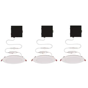 6 in. Selectable New Construction and Remodel Ultra Slim Canless Recessed Integrated LED Kit (3-Pack)
