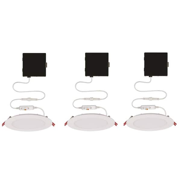 Commercial Electric 6 in. Selectable New Construction and Remodel Ultra Slim Canless Recessed Integrated LED Kit (3-Pack)