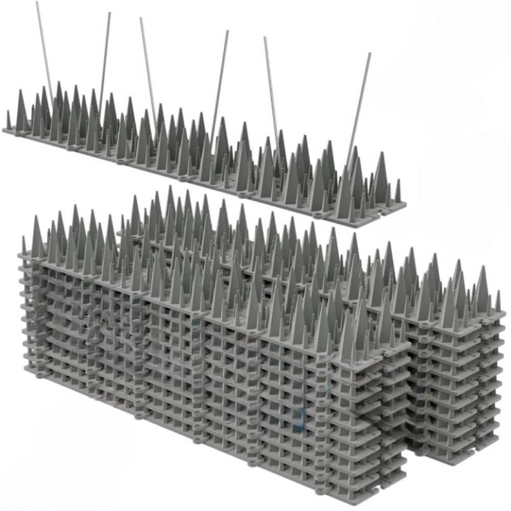 12 in. x 2.1 in. Plastic Bird Spikes Deterrent, 20 ft. 3200 Spikes to Keep 
