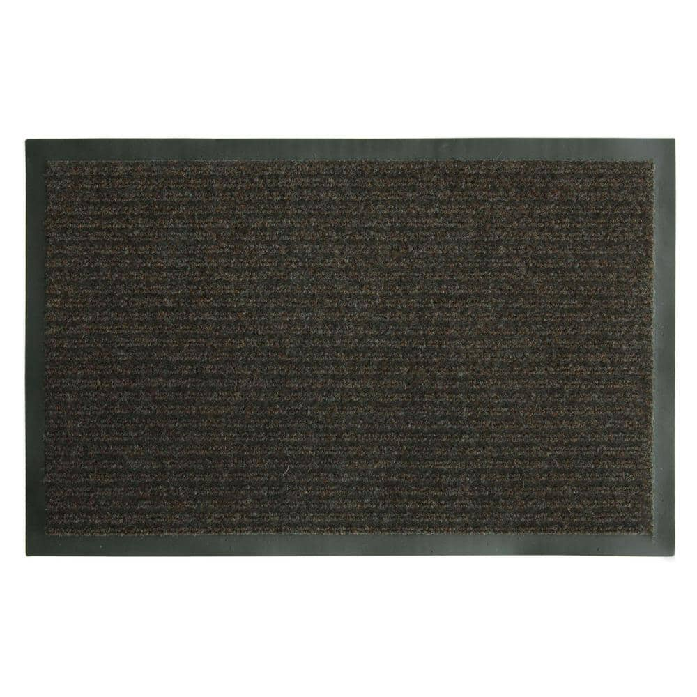 TrafficMaster Tri-Rib Charcoal 3 ft. x 4 ft. Vinyl Door Mat