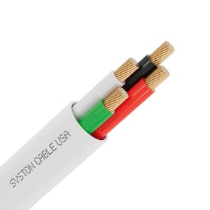 50 ft. 14/4 White CMP-Plenum Stranded Copper Fire Security Burglar Station Sound Alarm Control Cable Wire UV Resistant