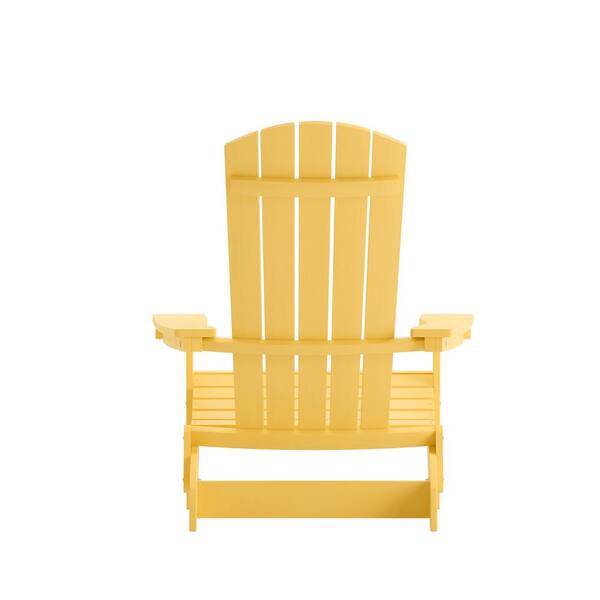 TAYLOR LOGAN Yellow Resin Outdoor Lounge Chair in Yellow Set of