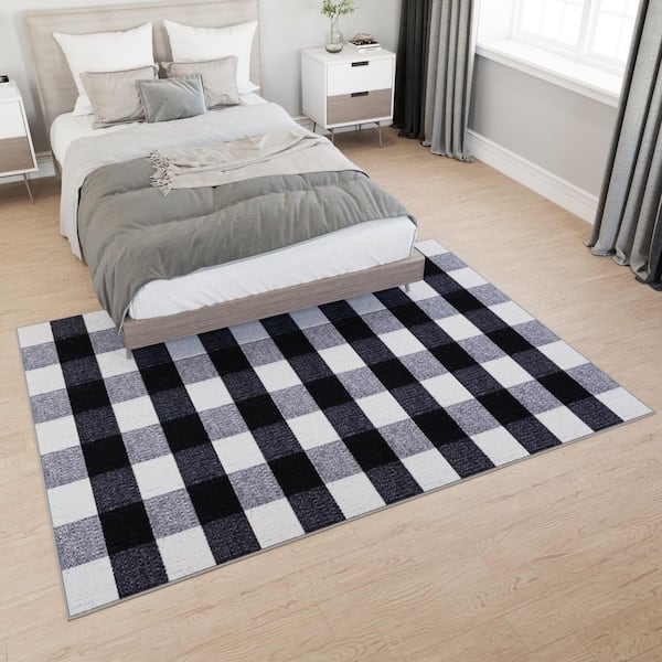 Ottomanson Ottohome Non-Slip Checkered Buffalo Plaid 5x7 Indoor