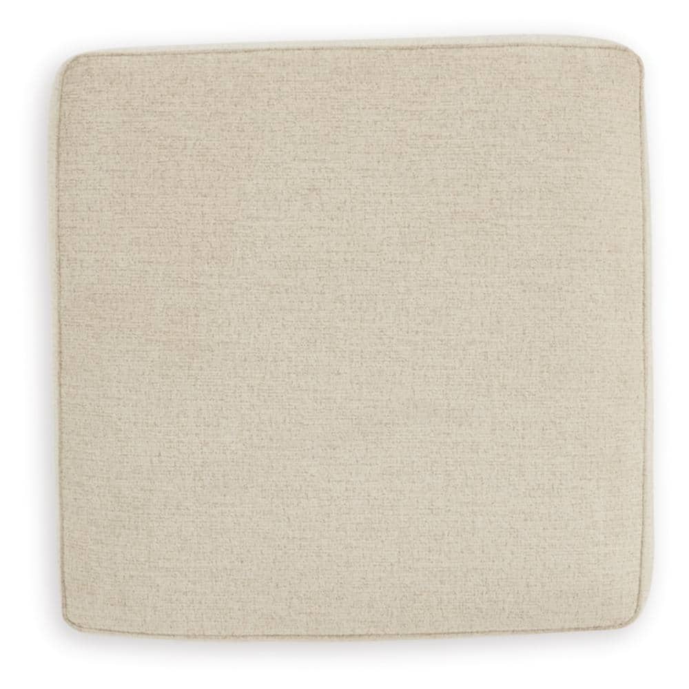 Contemporary Beige Chenille Oversized Footstool 39"x39"