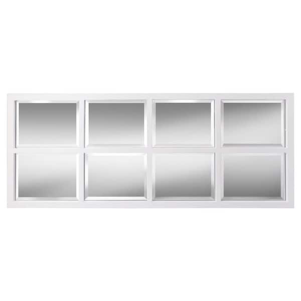 Kate and Laurel Large Rectangle White Beveled Glass Contemporary Mirror (42 in. H x 17 in. W)