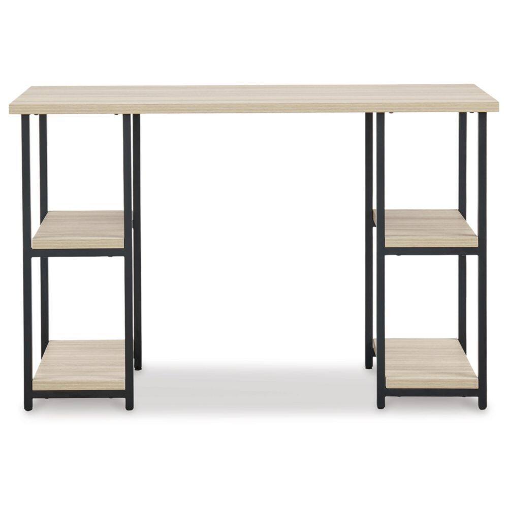 Contemporary Waylowe 48" Black and Beige Executive Home Office Desk