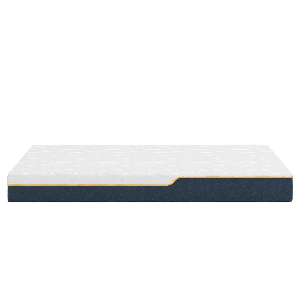 King Size White and Blue Gel Memory Foam Mattress