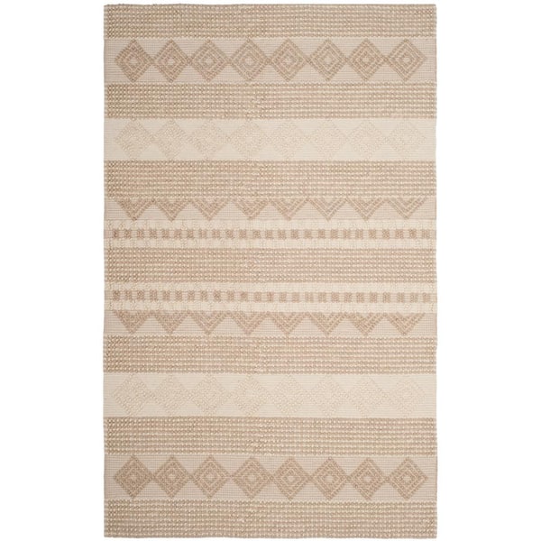 SAFAVIEH Natura Beige/Ivory 5 ft. x 8 ft. Striped Diamonds Area Rug