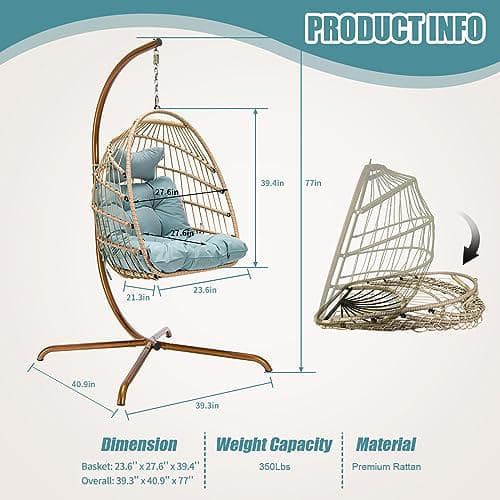 Hanging Mattress Egg Chair Cushion Round Thickened Cradle Hanging Basket  Cushion Hammock Cushion Bird's Nest Cushion Grey