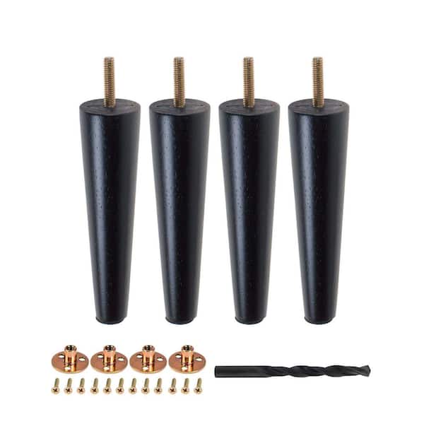 American Pro Decor 6 in. x 1-9/16 in. Mid-Century Espresso Hardwood Round Taper Leg (4-Pack)