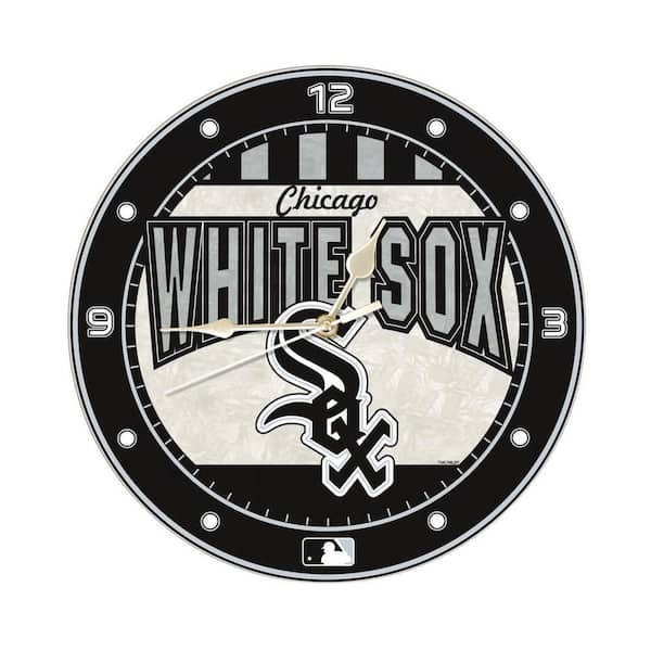 MLB - 12 in. White Sox Art Glass Clock