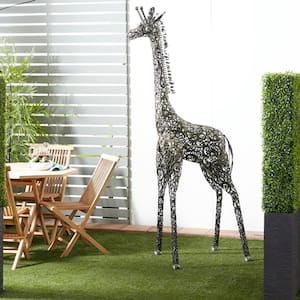 89 in. Metal Indoor Outdoor Tall Giraffe Garden Sculpture