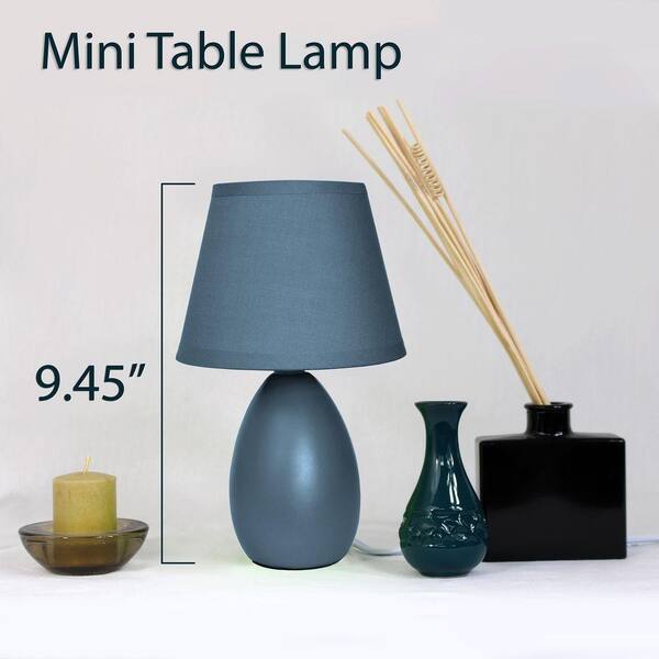 simple designs blue mini egg oval ceramic table lamp