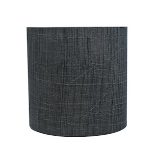 5 in. x 5 in. Grey and Black Drum Lamp Shade