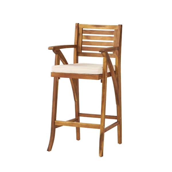 Unbranded Wood Outdoor Bar Stool Set of 2