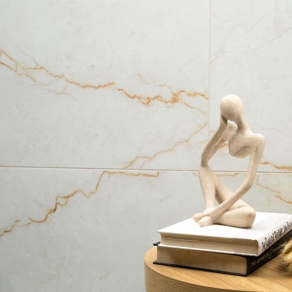 MSI Amari Gold 24 in. x 48 in. Polished Porcelain Marble Look