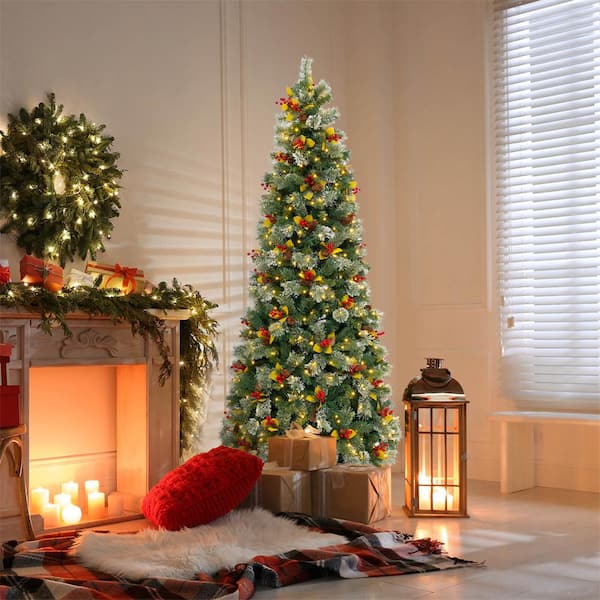 7.5 ft. Green PreLit Artificial Christmas Tree with 1096 Branch Tips 460 Warm White LED Lights