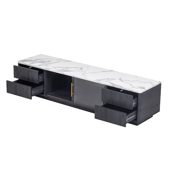 Harper & Bright Designs Black Modern TV Stand Fits TVs up to