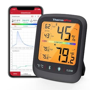 Bluetooth Hygrometer Thermometer, 260FT Wireless Remote Temperature and Humidity Monitor