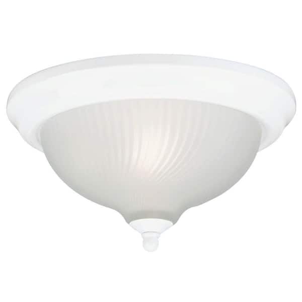 Westinghouse 1-Light Ceiling Fixture White Interior Flush-Mount with Frosted Swirl Glass