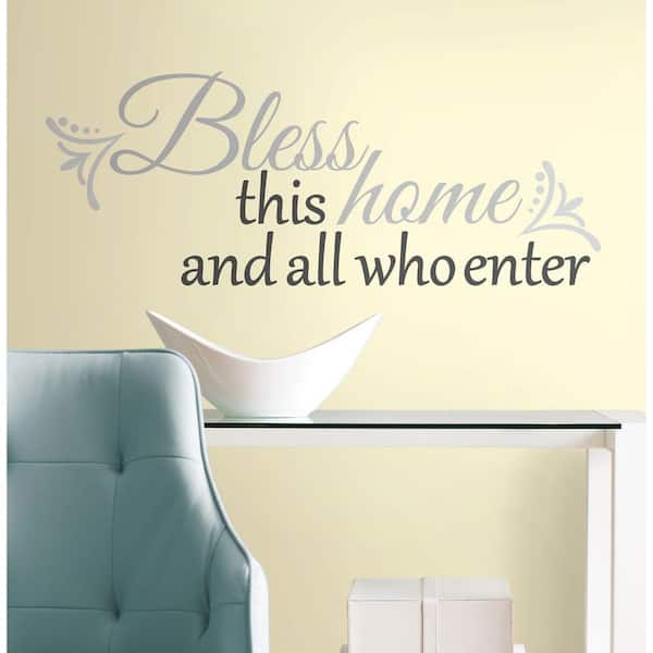 WALL ART DECAL VINYL STICKER BLESS THIS HOME AND ALL WHO ENTER 