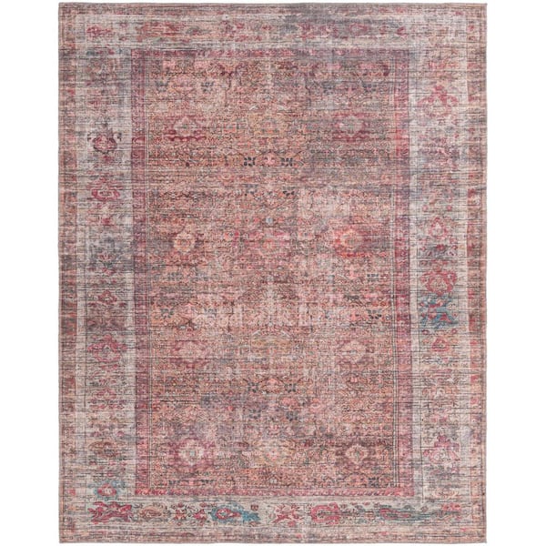 Unique Loom Nostalgia Euphoria Rust Red and Brown 8 ft. x 10 ft. Machine Washable Area Rug
